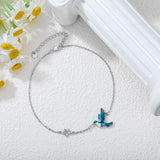 925 Sterling Silver Hummingbird Anklet Foot Bracelet , Anklet Jewelry Gifts for Women 11 Inch Adjustable