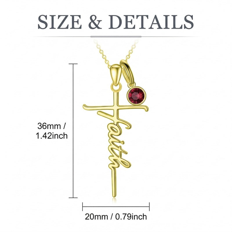 14K Gold Plated Cross Necklace for Women