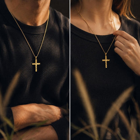 Cross Pendant Necklace  14K Gold Plated Christian Faith Jewelry