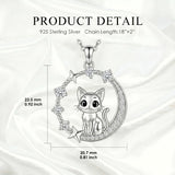 Sterling Silver Cubic Zirconia Raccoon Cat Dog Corgi Otter Highland Cow Pendant Necklace Gift for Birthday Christmas