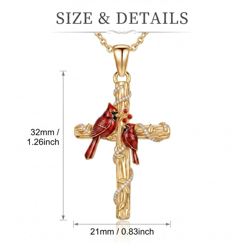 14K Gold Plated Cross Pendant Necklace Faith Jewelry Gift for Women