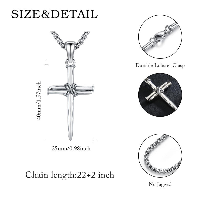 14K Gold Plated Cross Pendant Necklace Protection Jewelry Religious Gift
