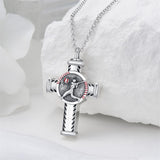 Sports Urn Necklace  for Women Men Sport Lover Sports Cremation Football Basketball Baseball Cross Pendant Jewelry