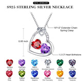 Sterling Silver Heart Birthstone Pendant Necklace