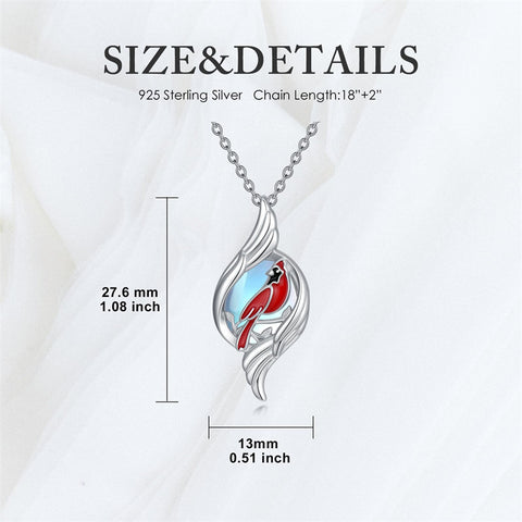 Sterling Silver Dove Hummingbird Red Cardinal Pendant Necklace
