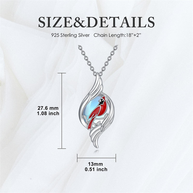 Sterling Silver Dove Hummingbird Red Cardinal Pendant Necklace