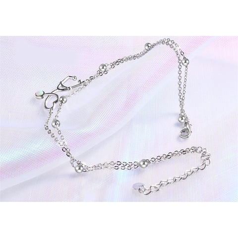 Sterling Silver Multi-layered Animal Anklet