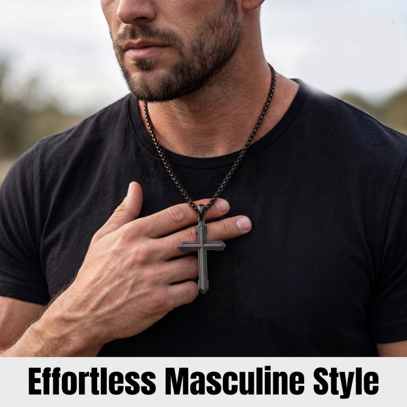 14K Gold Plated Wooden Cross Necklace  Christian Jewelry Gifts for Men