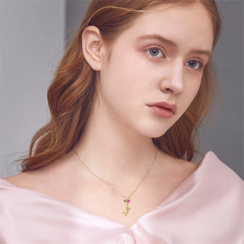 14K Yellow Gold Bear Pendant Necklace