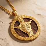 Christian Religious Medal Amulet 14K Gold Plated Pendant  Necklace
