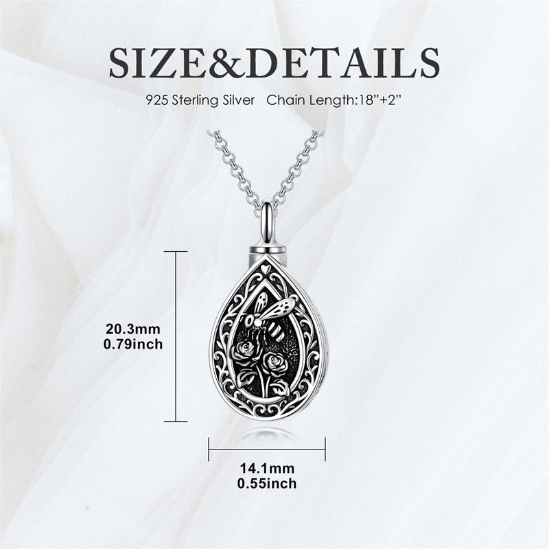 Sterling Silver Bumble Bee  Butterfly Cardinal Cross Dragonfly Hummingbird Paw Print Urn Necklace for Ashes