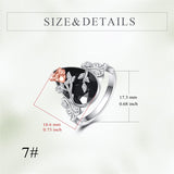 Sterling Silver Vintage Flower Rose Flower Tree Tree of Life Ring for Women