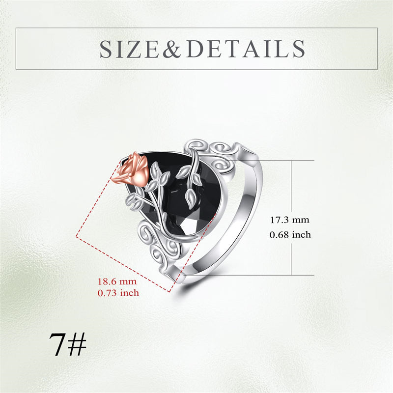 Sterling Silver Vintage Flower Rose Flower Tree Tree of Life Ring for Women