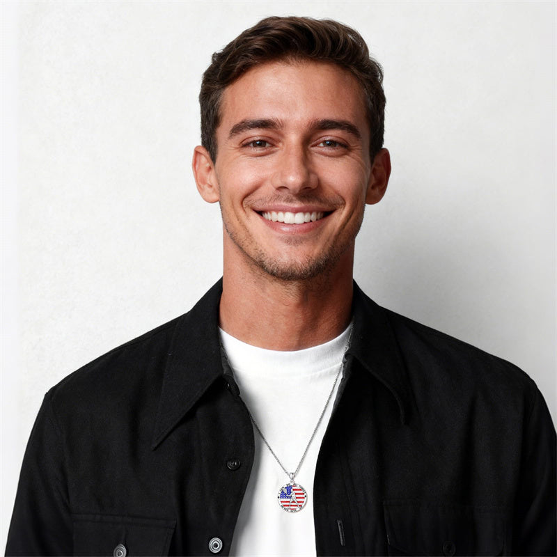 Sterling Silver American Flag Baseball  Basketball Boxing Football Golf Sports Pendant Necklace