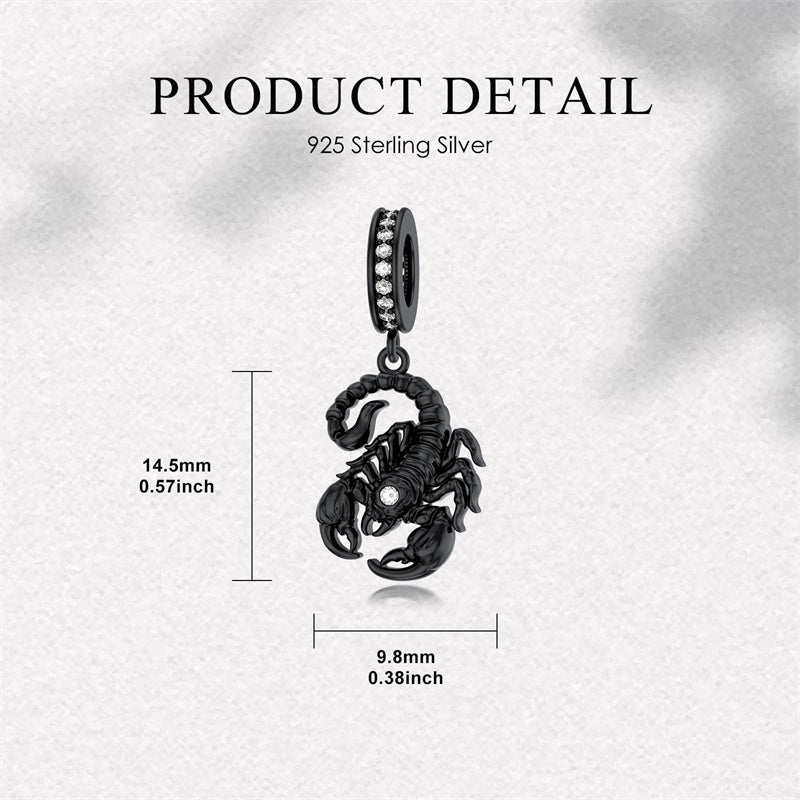 Sterling Silver Cubic Zircon Koala Pig Butterfly Scorpion Dragonfly Bead Charms