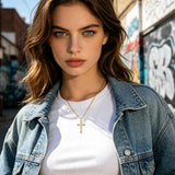14K Gold Plated  Cross Necklace for Women Christian Jewelry  Birthday Christmas Gift