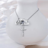 S925 Sterling Silver Amulet Necklace Empty Tomb Necklace Protection Pendant Jewelry Christmas Halloween Birthday Gifts for Men Women