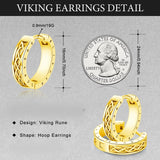 14K Gold Plated  Viking Hoop Earrings