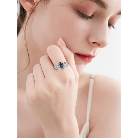 Sterling Silver Pear Oval Kite Heart Hexagon Emerald Coffin Cut Gemstone Engagement Promise Ring Set