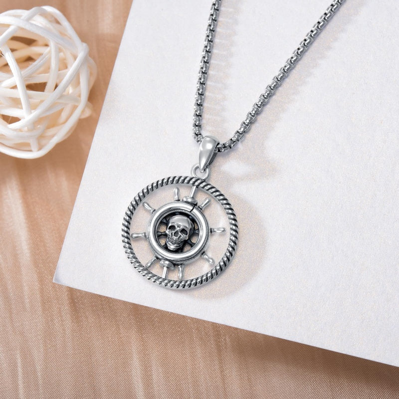 Sterling Silver Peace Sign Coexist Peace Symbol Pirate Tree of Life Thor's Hammer Wolf Raven Viking Series Necklace