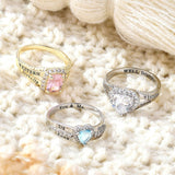Copper Sterling Silver Personalized Birthstone High School College Class Ring Graduation Memorial Rings Gifts for Her