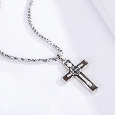 14K Gold Plated Cross Pendant Necklace Protection Jewelry Religious Gift