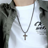 Sterling Silver Cross Religious Necklace for Men