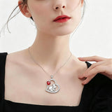 Sterling Silver Mother Daughter Two Hippo Two Elephant Two Horse Two Dachshund Two Cow Pendant Necklace