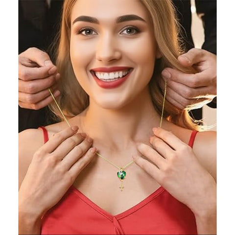 14K Gold Plated  Heart Birthstone Butterfly Infinity Angel WingPendant Necklace for Women