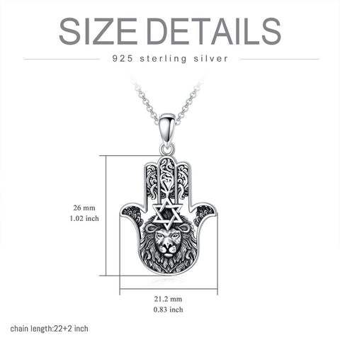 Sterling Silver Hamsa Tree of Life Viking Lion Butterfly Evil Eye Yin Yang Eye of Horus Pendant Necklace