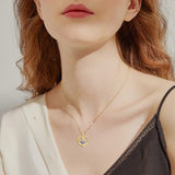 10K 14K 18K Solid Gold Personalized Engraved 1-4 Birthstone Heart Necklaces for Women