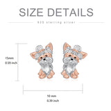 Sterling Silver Yorkshire Terrier Studs Earring