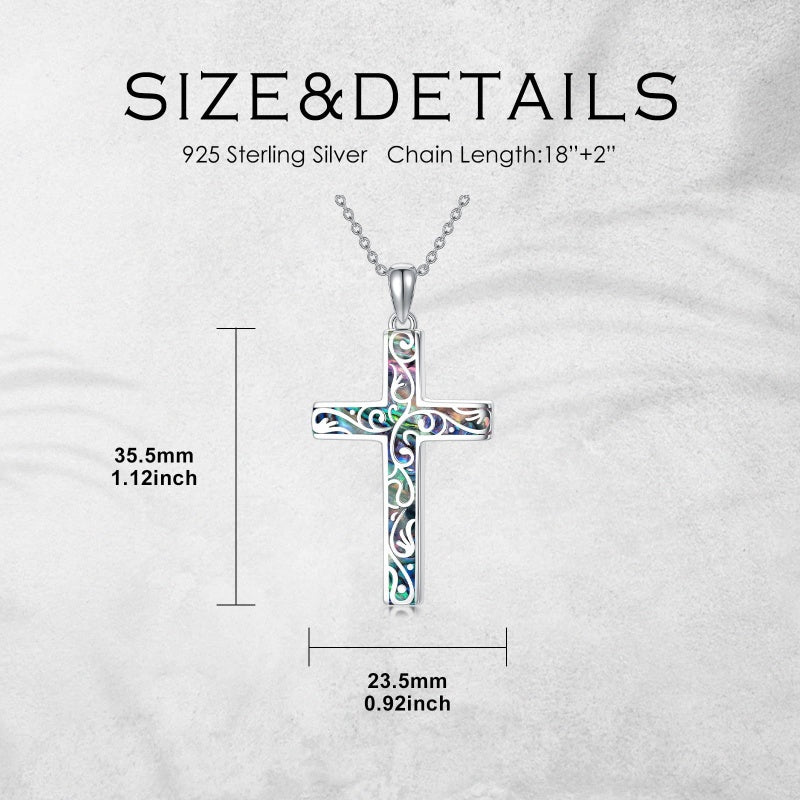 Sterling Silver Cross Pendant Necklace Christian Religious Jewelry Gifts for Anniversary