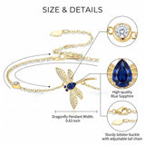14K Gold Plated Birthstone Dragonfly Anklet Bracelet Birthday Gifts for Her