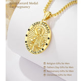 Patron Saint Medals Protection  14K Gold Plated Necklace for Men