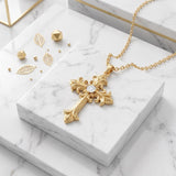 10K 14K 18K Gold Cross Pendant Necklace Religious Jewelry Gifts for Men and Women