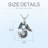 Sterling Silver Blue Jay Eagle Phoenix Owl Pendant Necklace for Women
