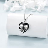 Witches Heart Pendant Necklace 925 Sterling Silver Gothic Jewelry Goth Halloween Gifts for Women