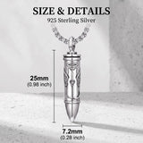 Sterling Silver Animal Angel Wings Pet Jesus Bullet Urn Necklaces for Ashes for Men