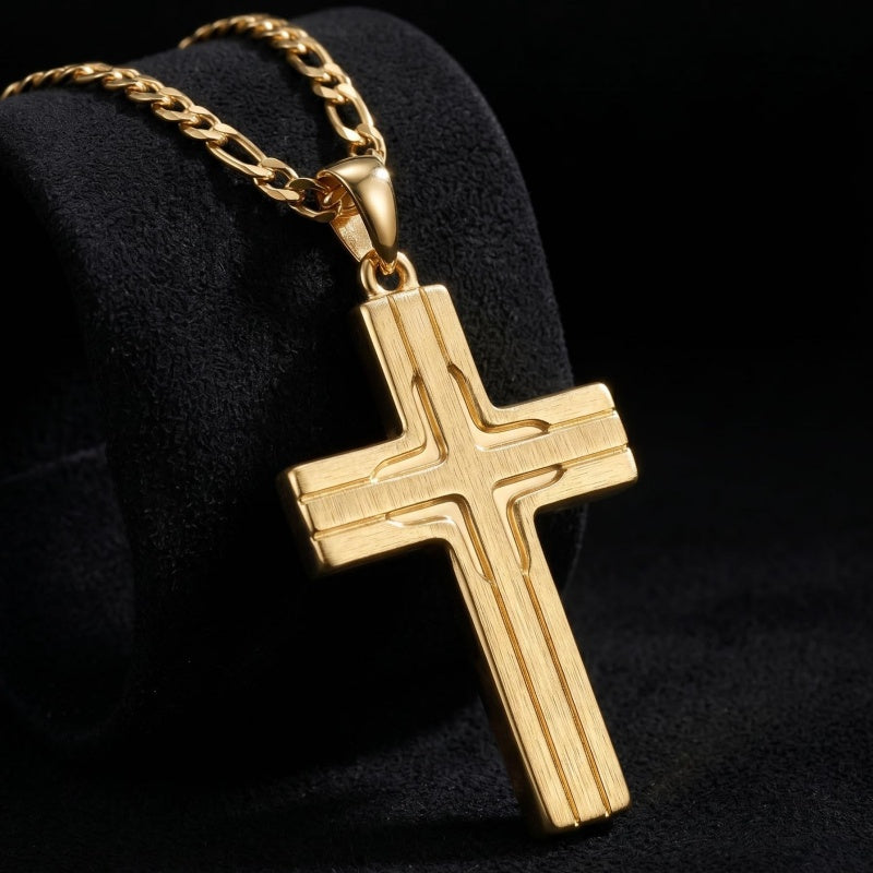 14K Gold Plated Cross Pendant necklace