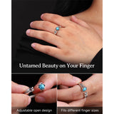 Sterling Silver Turquoise Adjustable  Rings for Women