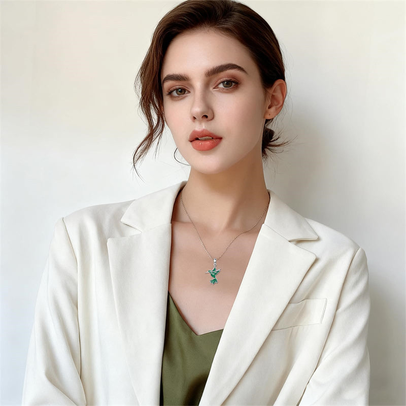 Sterling Silver Dove Hummingbird Red Cardinal Pendant Necklace