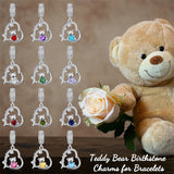 Sterling Silver 12 Month Birthstone Bear Bead Charms