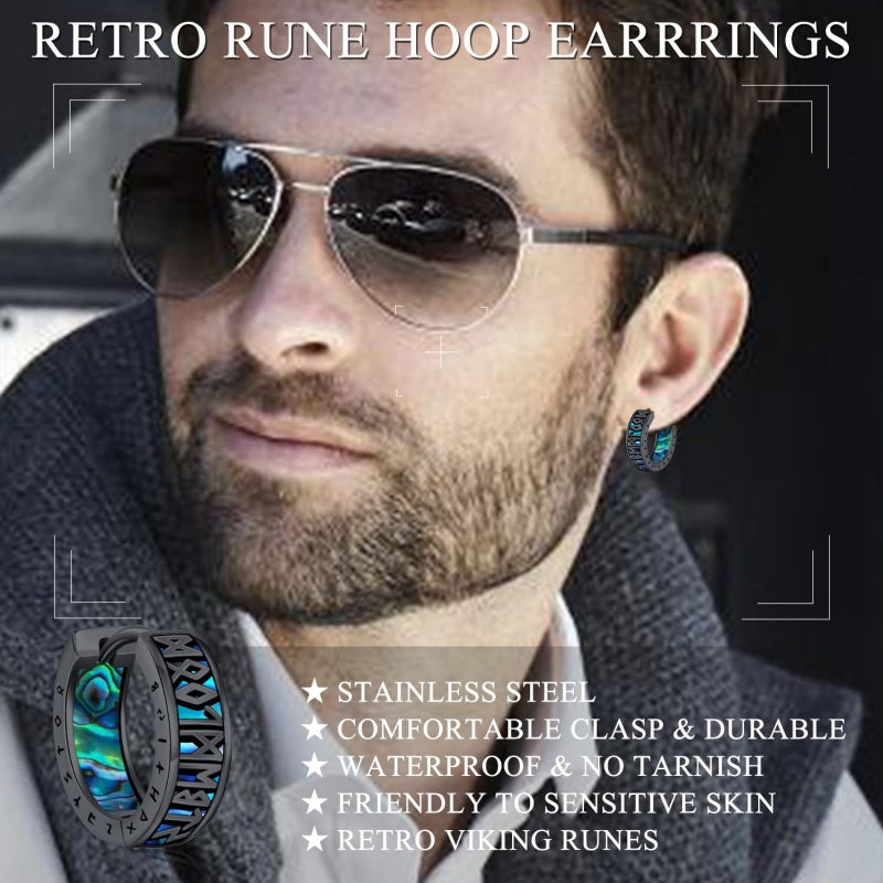 14K Gold Plated  Viking Hoop Earrings