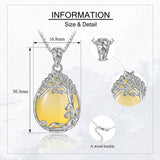 14K Gold Plated Teardrop Tree of Life Necklace for Women