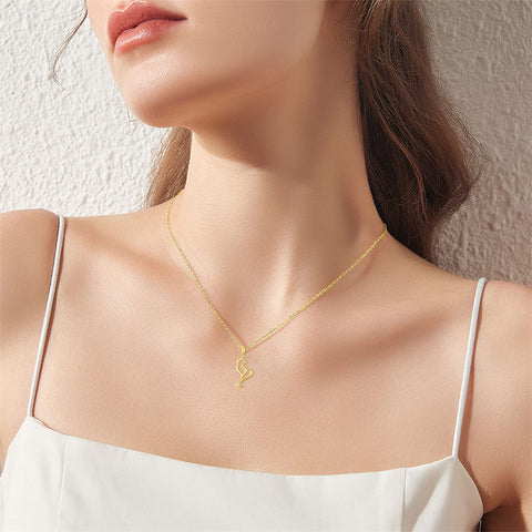 14K Yellow Gold Cubic Zirconia Cat Pendant Necklace
