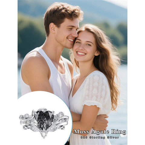 Sterling Silver Pear Oval Kite Heart Hexagon Emerald Coffin Cut Gemstone Engagement Promise Ring Set