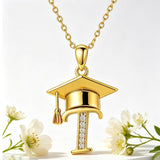 Initial  Graduation 14K Gold Plated Inspiring Grad Pendant Necklace Graduations Jewelry Gifts