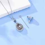 Sterling Silver Personalized Red Cubic Zirconia Butterfly Hummingbird Urn Necklace for Ashes