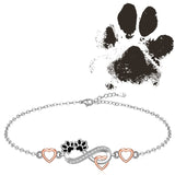 Infinity Paw Print  Anklets Bracelets for Women Sterling Silver Adjustable Ankle Bracelet Summer Beach Lovers Gift